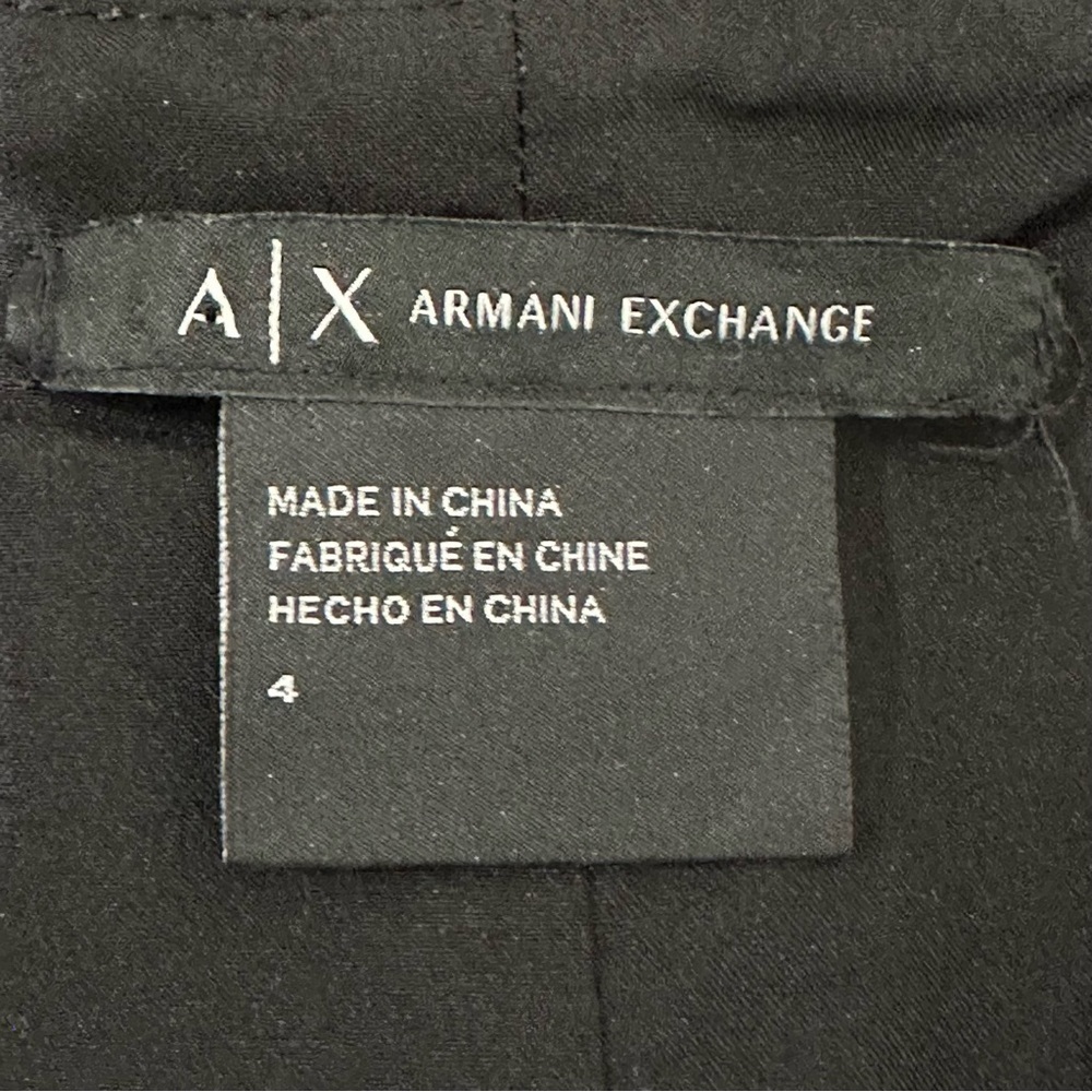 Armani Exchange A/X Square Neckline Ladylike Short Sleeve Black Dress - Picture 5 of 6